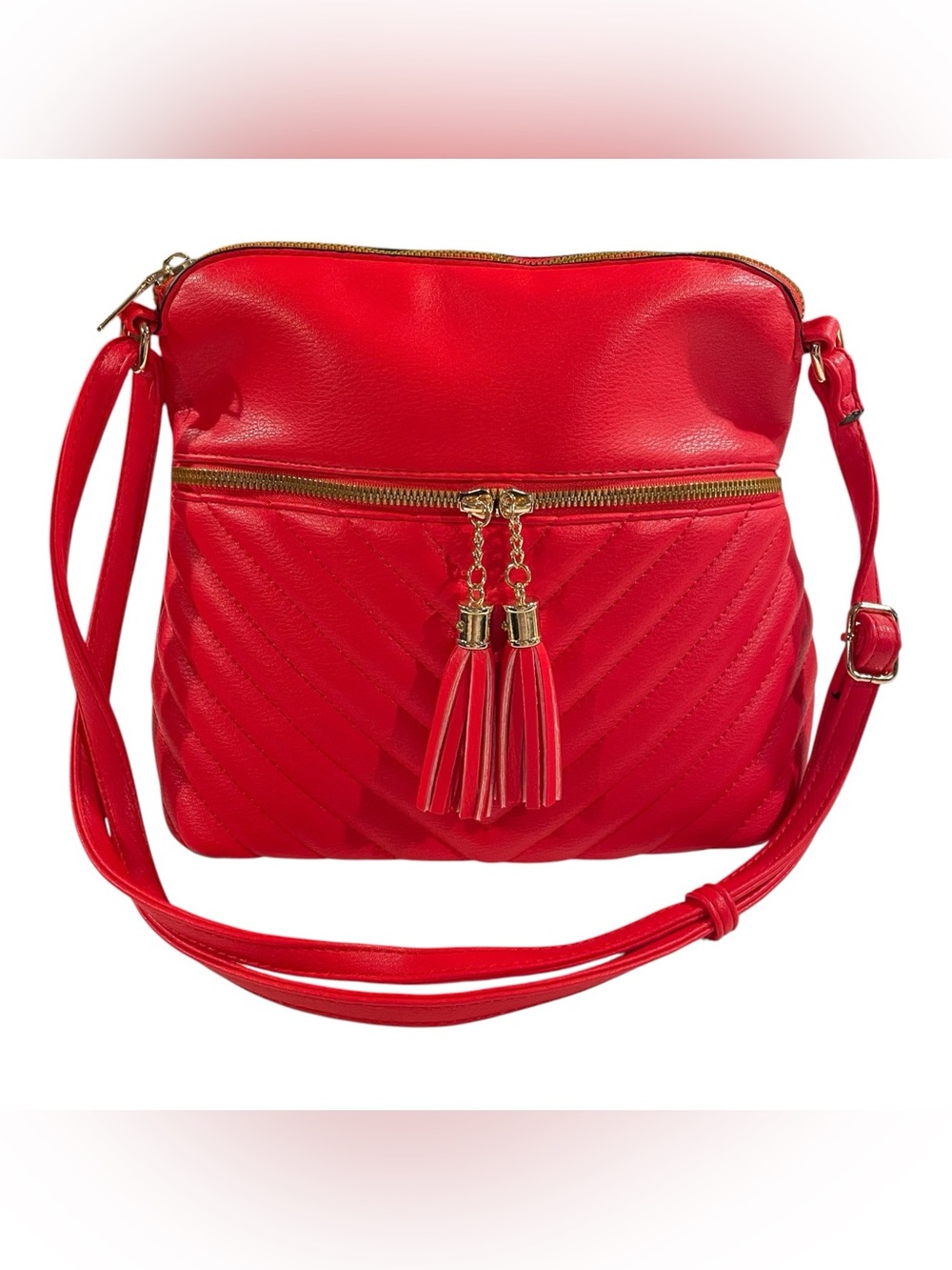 MKF Collection Winnie Crossbody Bag Shoulder Bag Vegan Leather Tassels 10 X 9.2